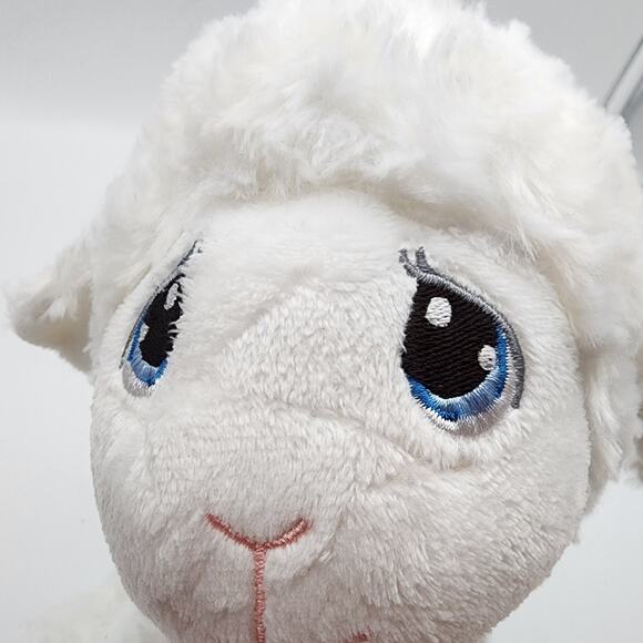 Aurora Precious Moments Lamb Plush 11" White Fur Sewn Eyes Beanie Stuffed Sheep - Picture 6 of 8